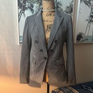 Express Charcoal Double-Breasted Blazer
